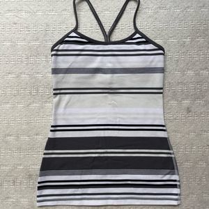 Lululemon Racerback Striped Tank (Black, White, Grey, & Cream) Size 4